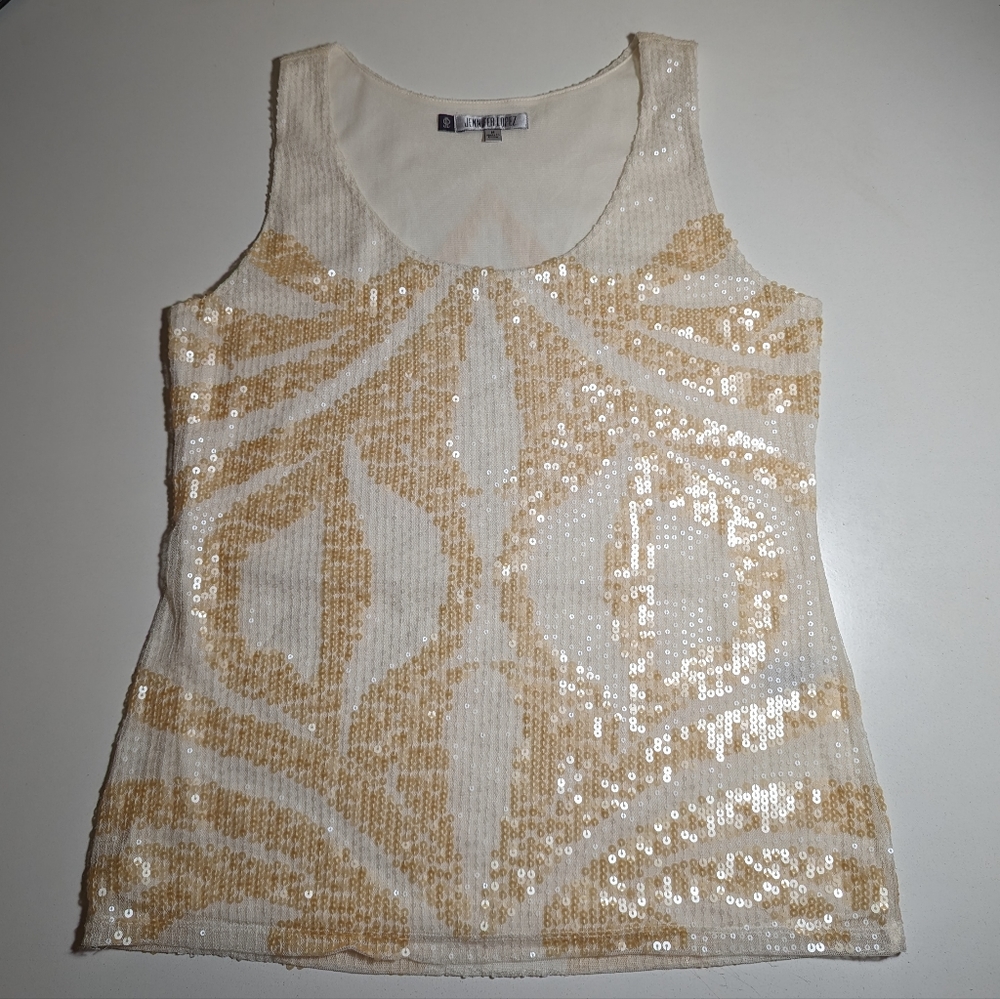 Jennifer Lopez Sheet Sequins Tank